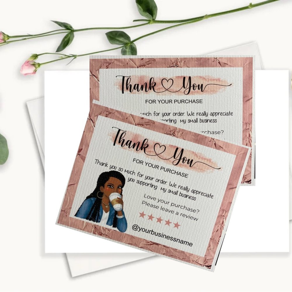 Beautiful  Girl  Thank You Cards for Small Business
